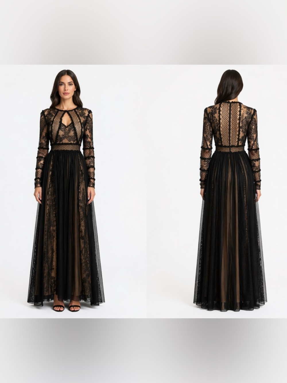 ZUHAIR MURAD silk & lace maxi dress - Picture 3 of 14